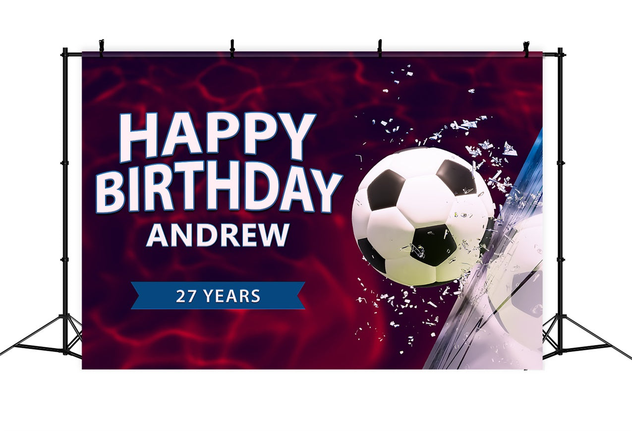 Personalised Birthday Backdrops 27th Football Celebration Backdrop UK BRP2-100