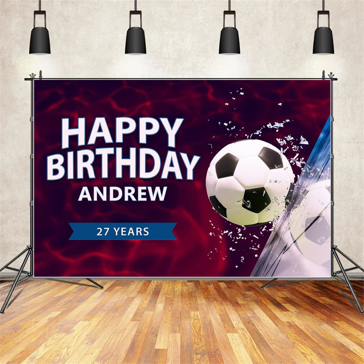 Personalised Birthday Backdrops 27th Football Celebration Backdrop UK BRP2-100