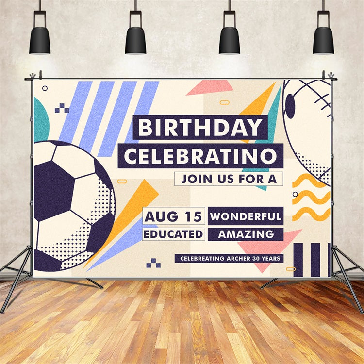 Birthday Backdrop Custom Artistic Football Themed Backdrop UK BRP2-101