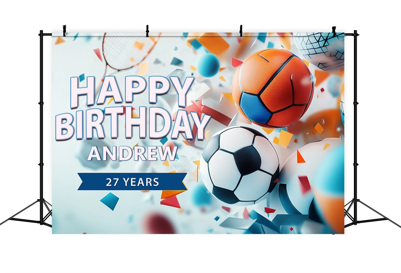 Custom Backdrops For Birthdays Sports Mania Celebration Backdrop UK BRP2-102