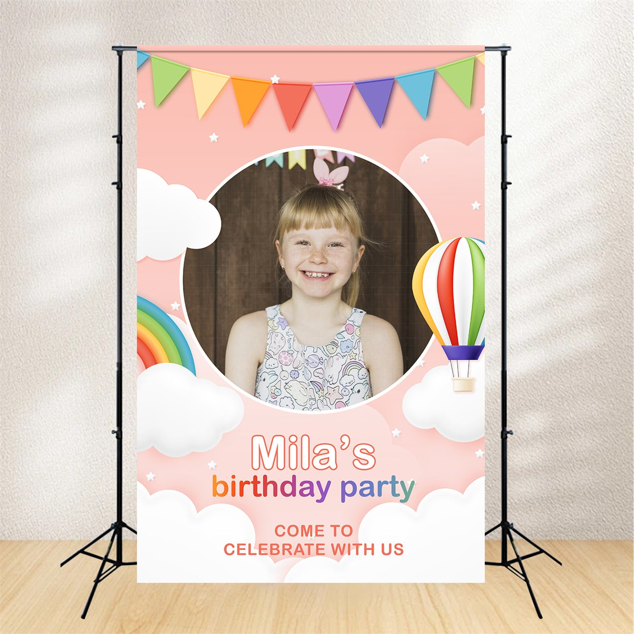 Custom Birthday Party Backdrop Sky Balloon Celebration Backdrop UK BRP2-118