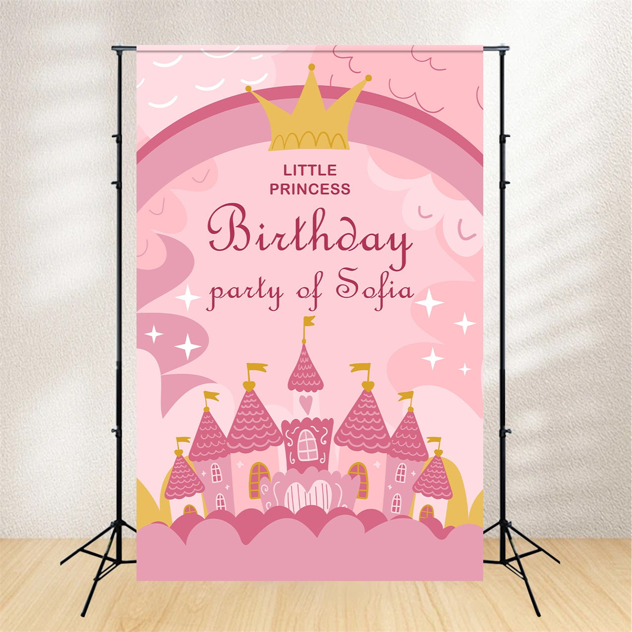 Custom Backdrop Birthday Pink Fairy Tale Castle Backdrop UK BRP2-120