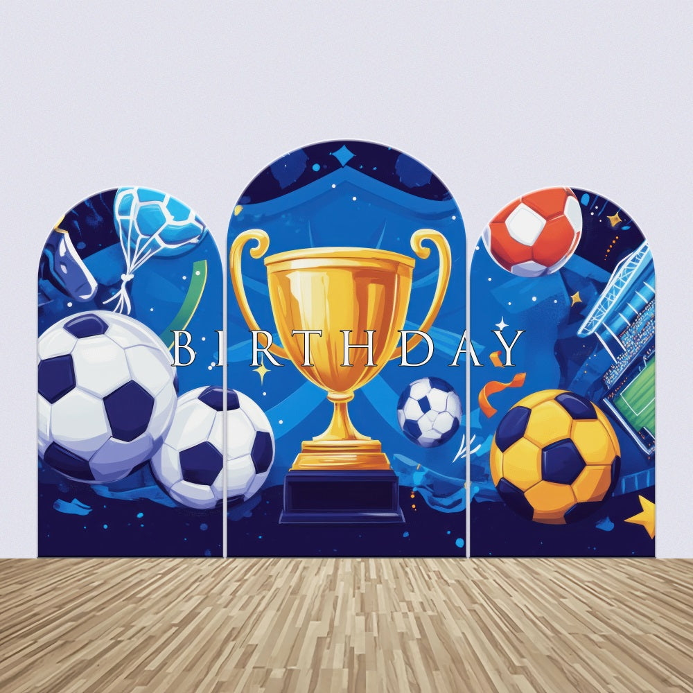 Custom Backdrops For Birthdays Cup Football Arch Backdrop Kit UK BRP2-125