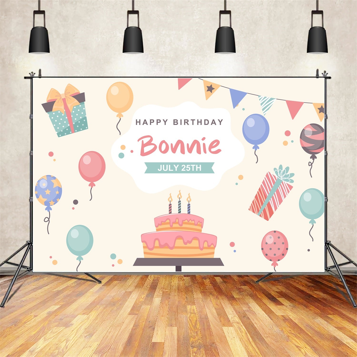 Custom Backdrop For Birthday Party Balloons Cake Gifts Backdrop UK BRP2-135