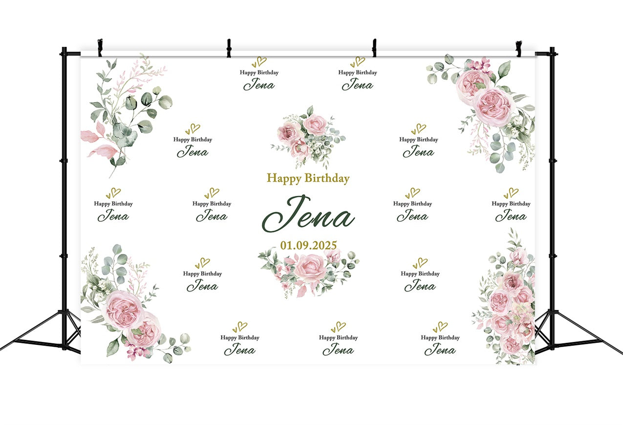 Customized Backdrop For Birthday Romantic Rose Garden Backdrop UK BRP2-148