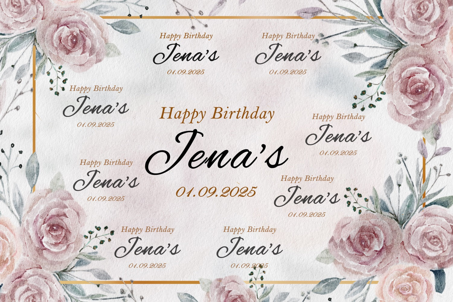 Personalised 21st Birthday Backdrop Elegant Floral Celebration Backdrop UK BRP2-149