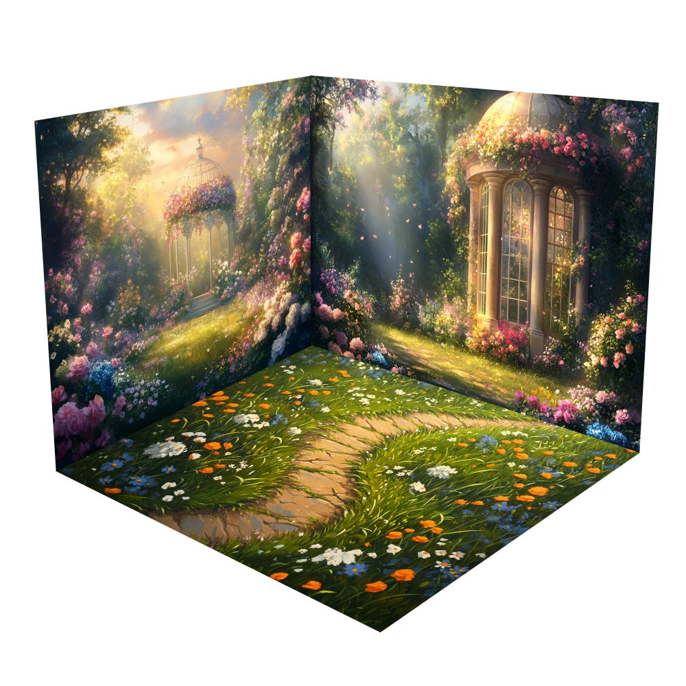 Romantic Sunlit Meadow Path Backdrop Room Set UK BRP2-15