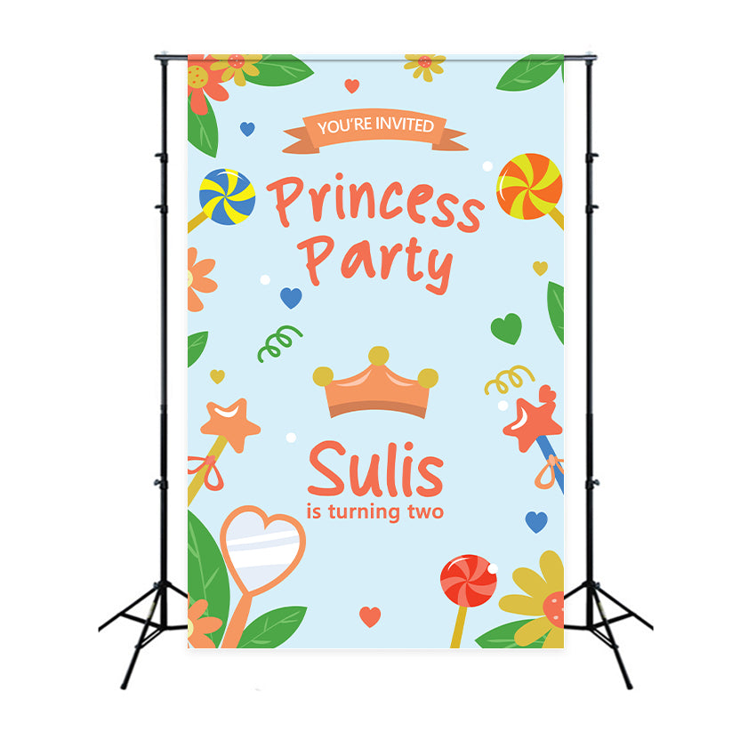 Customised Birthday Backdrop Princess Theme 2nd Celebration Backdrop UK BRP2-152