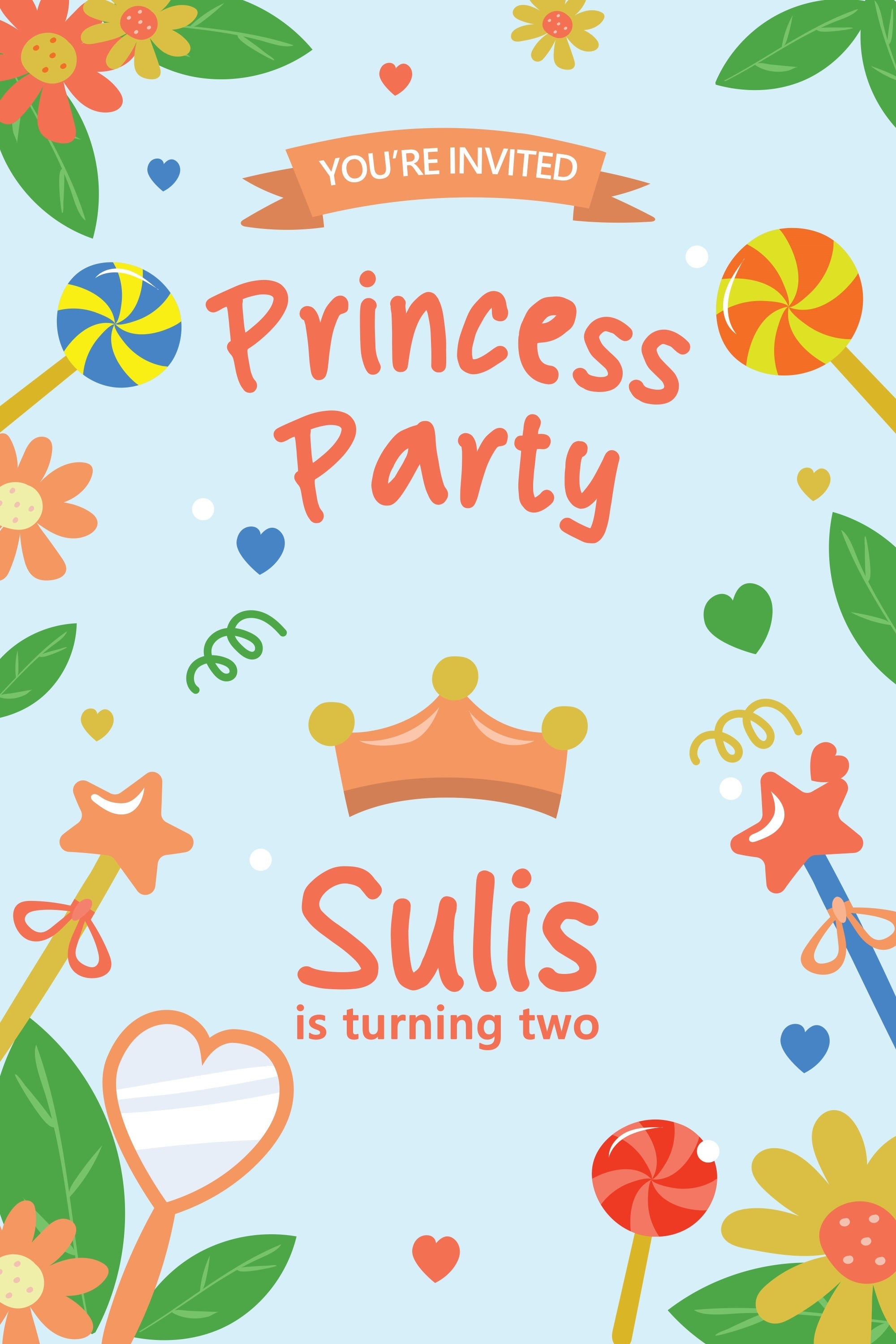 Customised Birthday Backdrop Princess Theme 2nd Celebration Backdrop UK BRP2-152