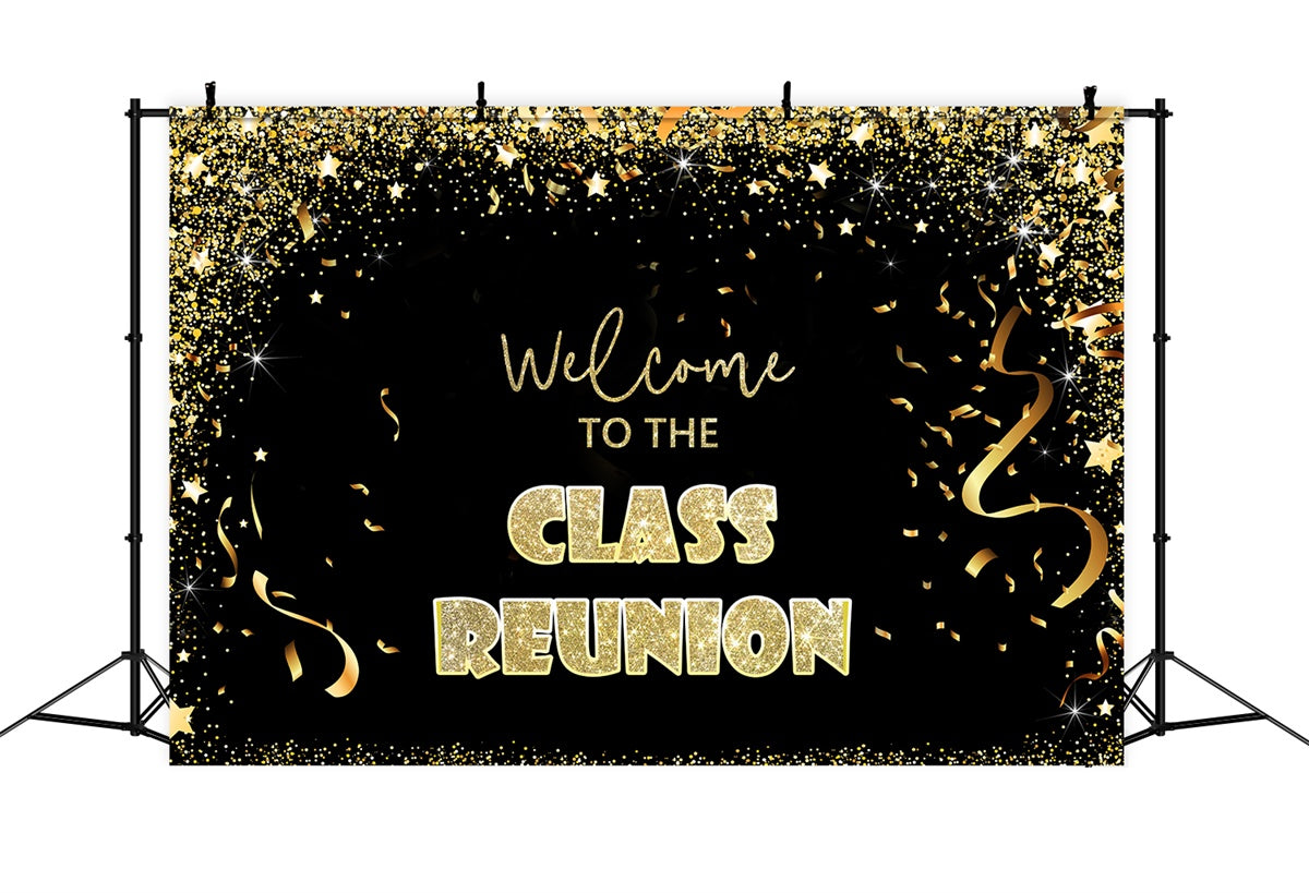 Class Reunion Backdrop Ideas Glamorous Night Golden Custom Backdrop UK BRP2-156