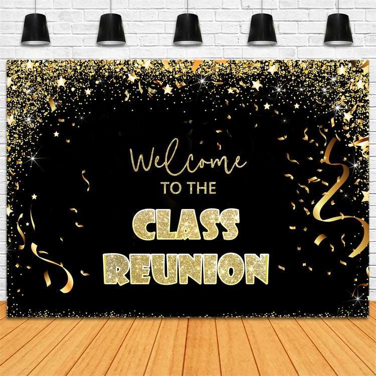 Class Reunion Backdrop Ideas Glamorous Night Golden Custom Backdrop UK BRP2-156