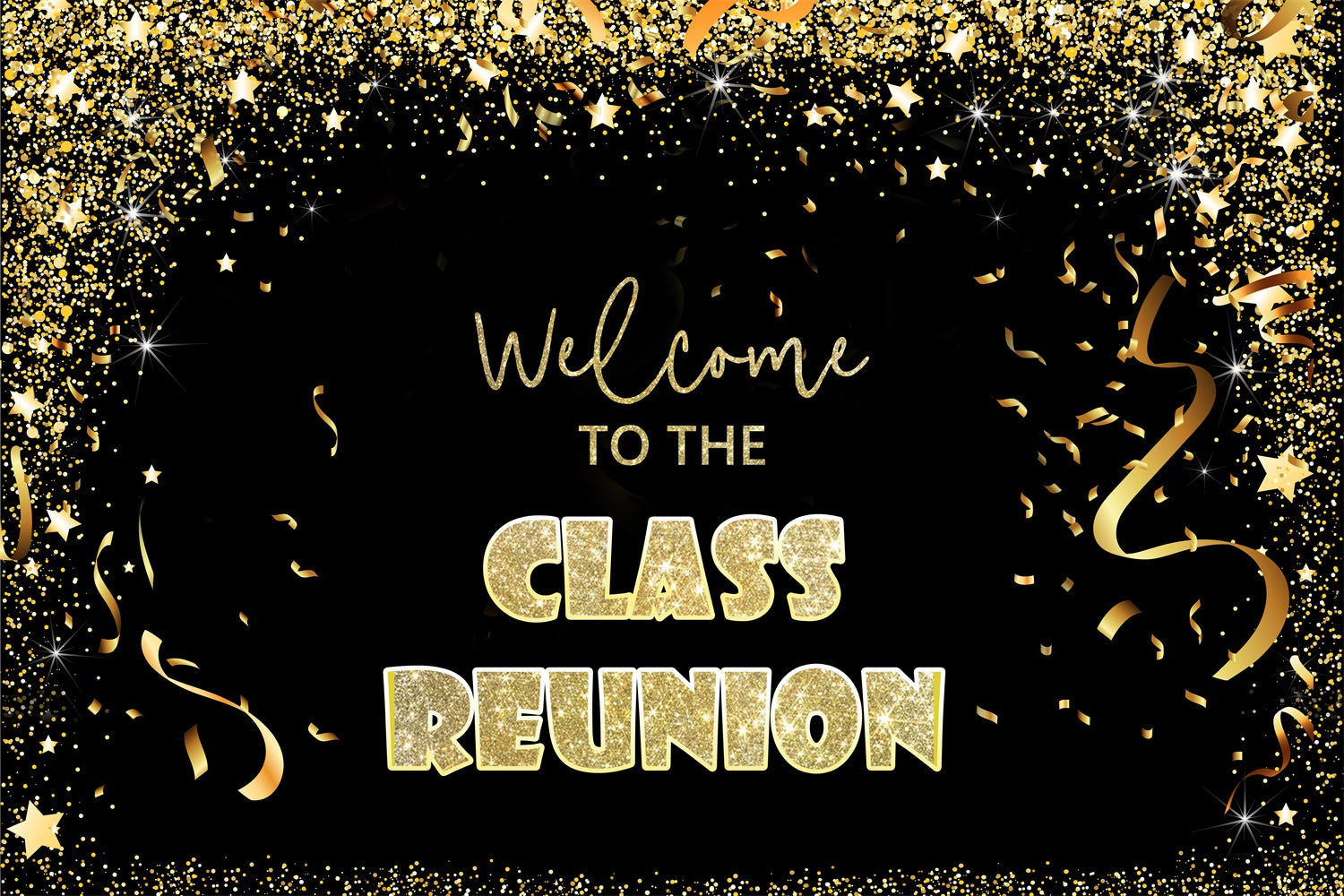 Class Reunion Backdrop Ideas Glamorous Night Golden Custom Backdrop UK BRP2-156