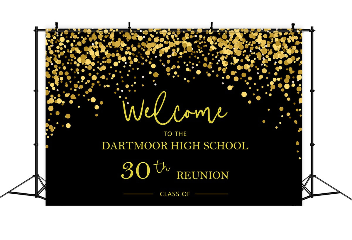 30th Class Reunion Backdrop Sparkling Golden Custom Backdrop UK BRP2-157