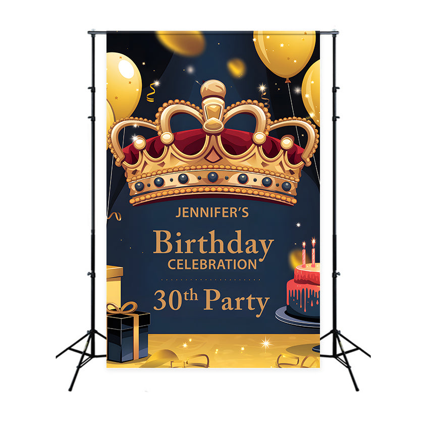 Custom Backdrop For Birthday Party Crown 30th Balloon Backdrop UK BRP2-171