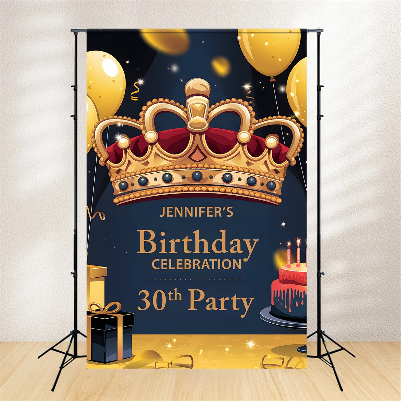 Custom Backdrop For Birthday Party Crown 30th Balloon Backdrop UK BRP2-171