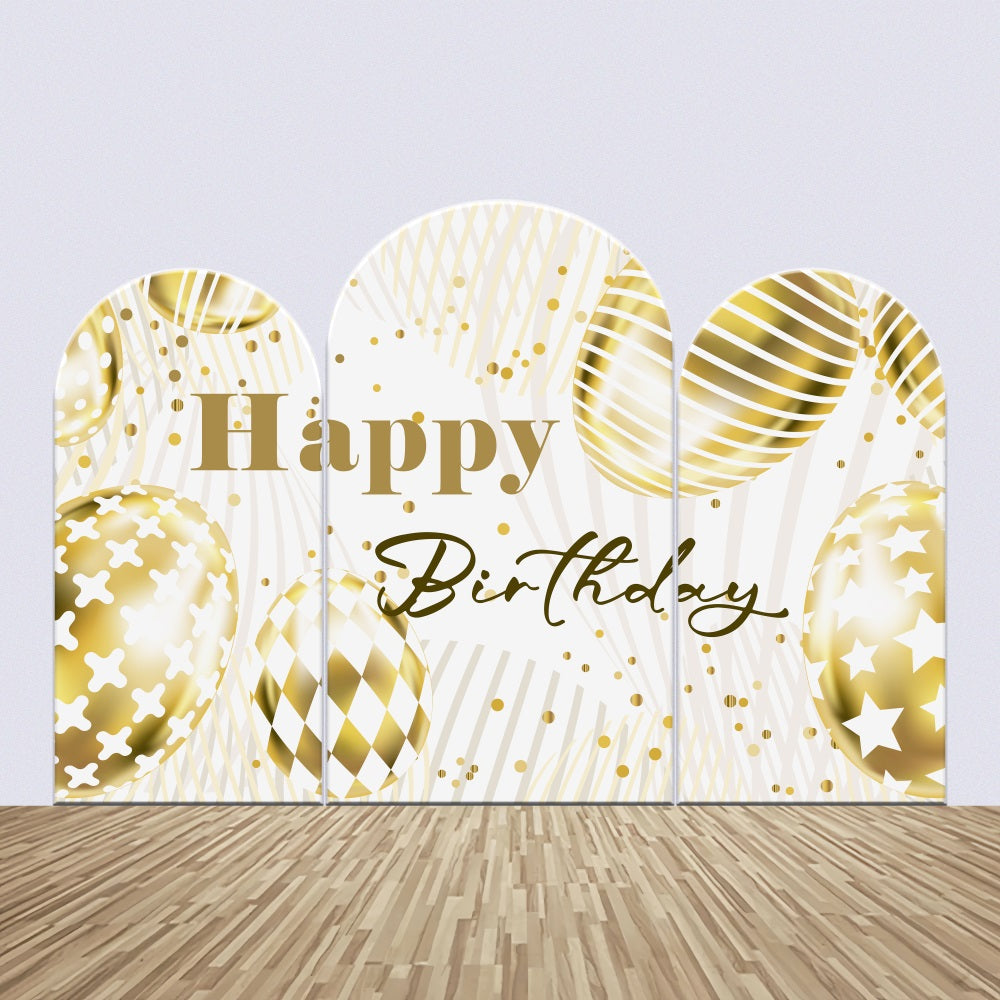 Custom Birthday Party Backdrop Golden Balloons Arch Backdrop Kit UK BRP2-174