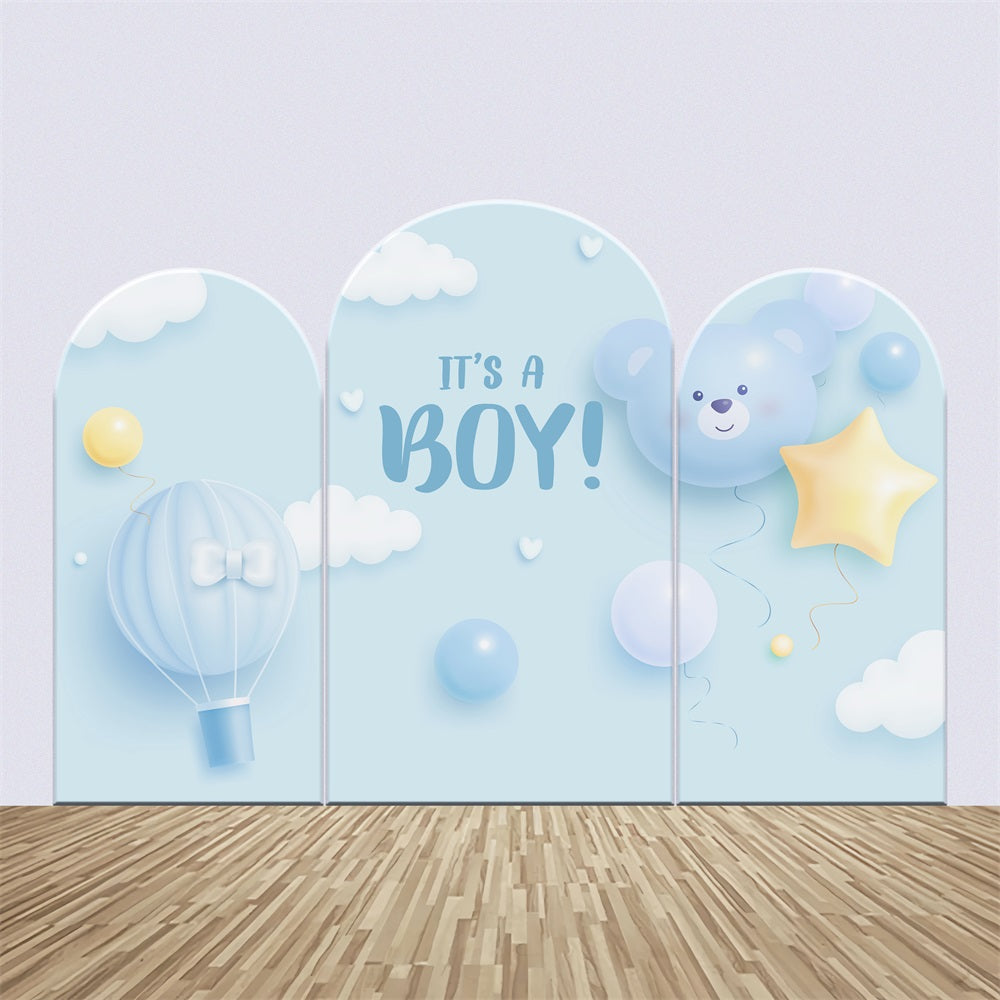 Baby Shower Custom Backdrop Dreamy Blue Balloon Arch Backdrop Kit UK BRP2-199