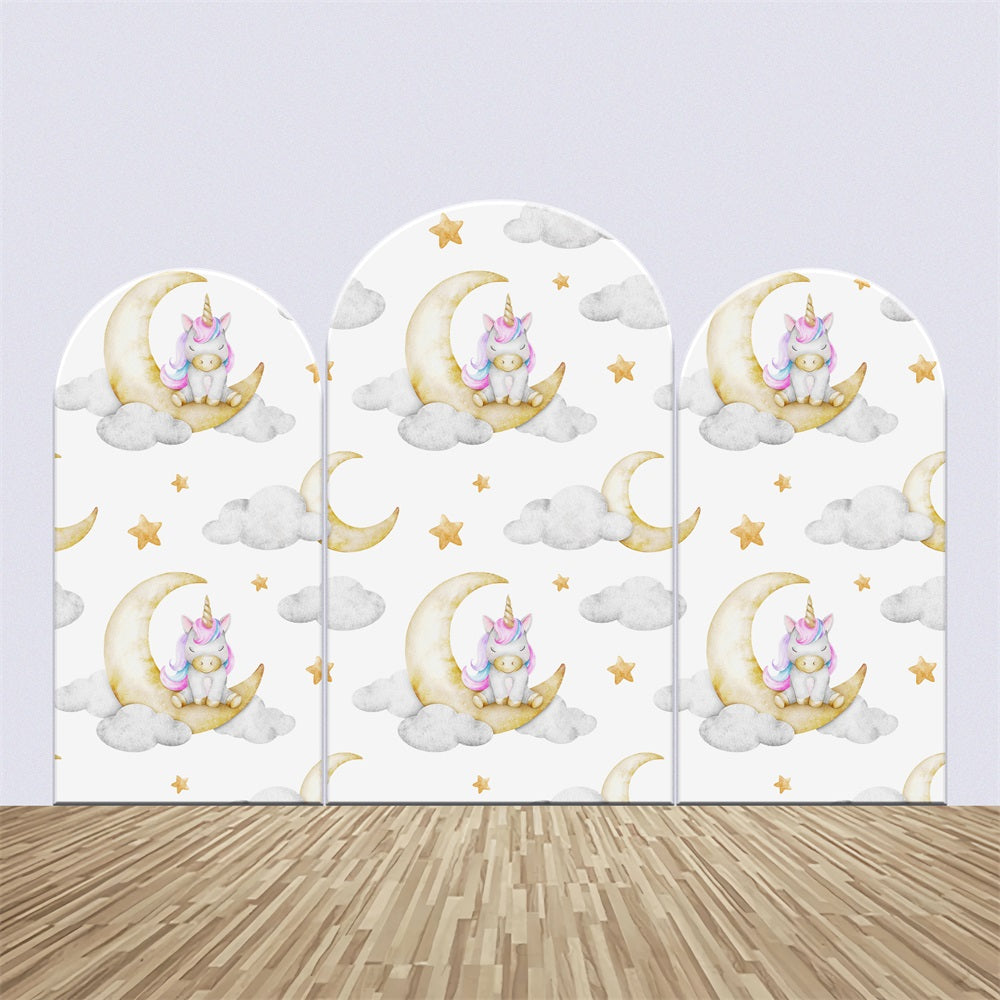 Personalized Baby Shower Backdrops Magical Unicorn Moon Backdrop Kit UK BRP2-200