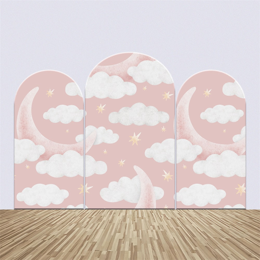 Personalized Baby Shower Backdrop Dreamy Cloud Moon Arch Backdrop Kit UK BRP2-201