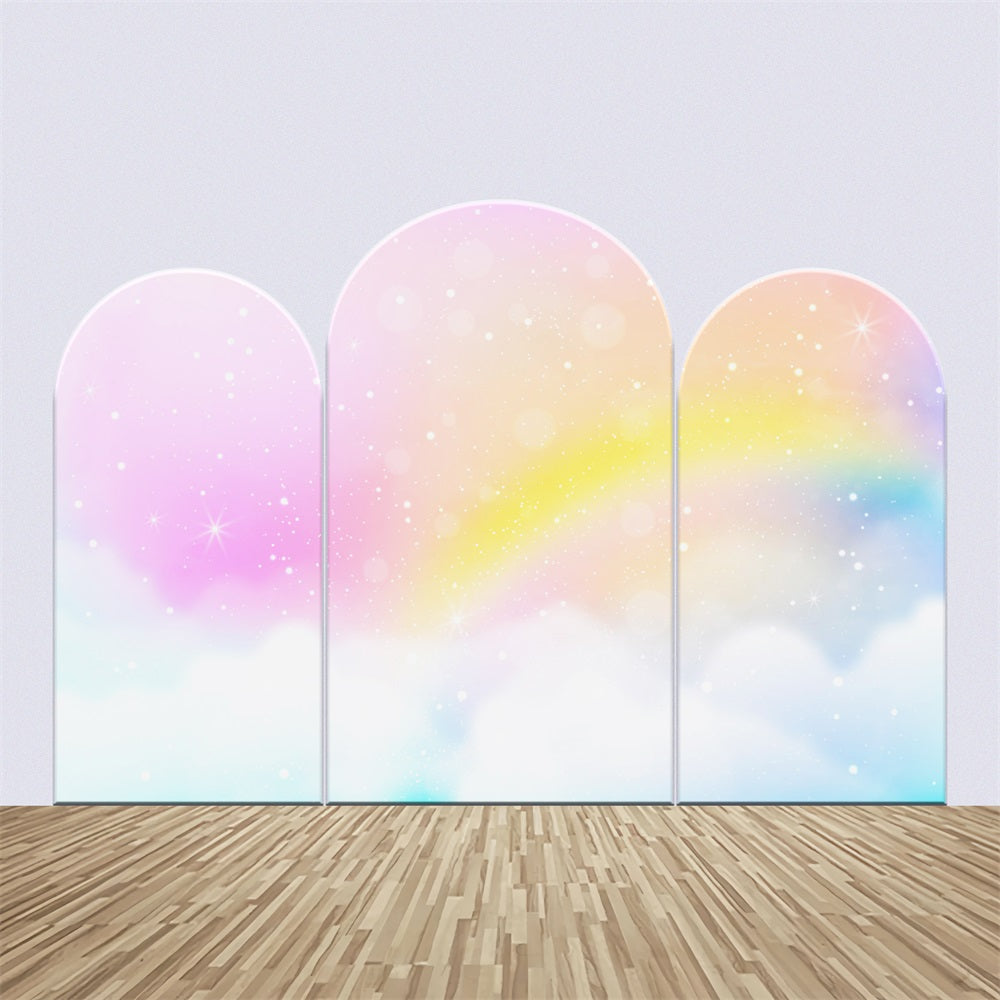 Customized Baby Shower Backdrop Pastel Cloud Stars Arch Backdrop Kit UK BRP2-207