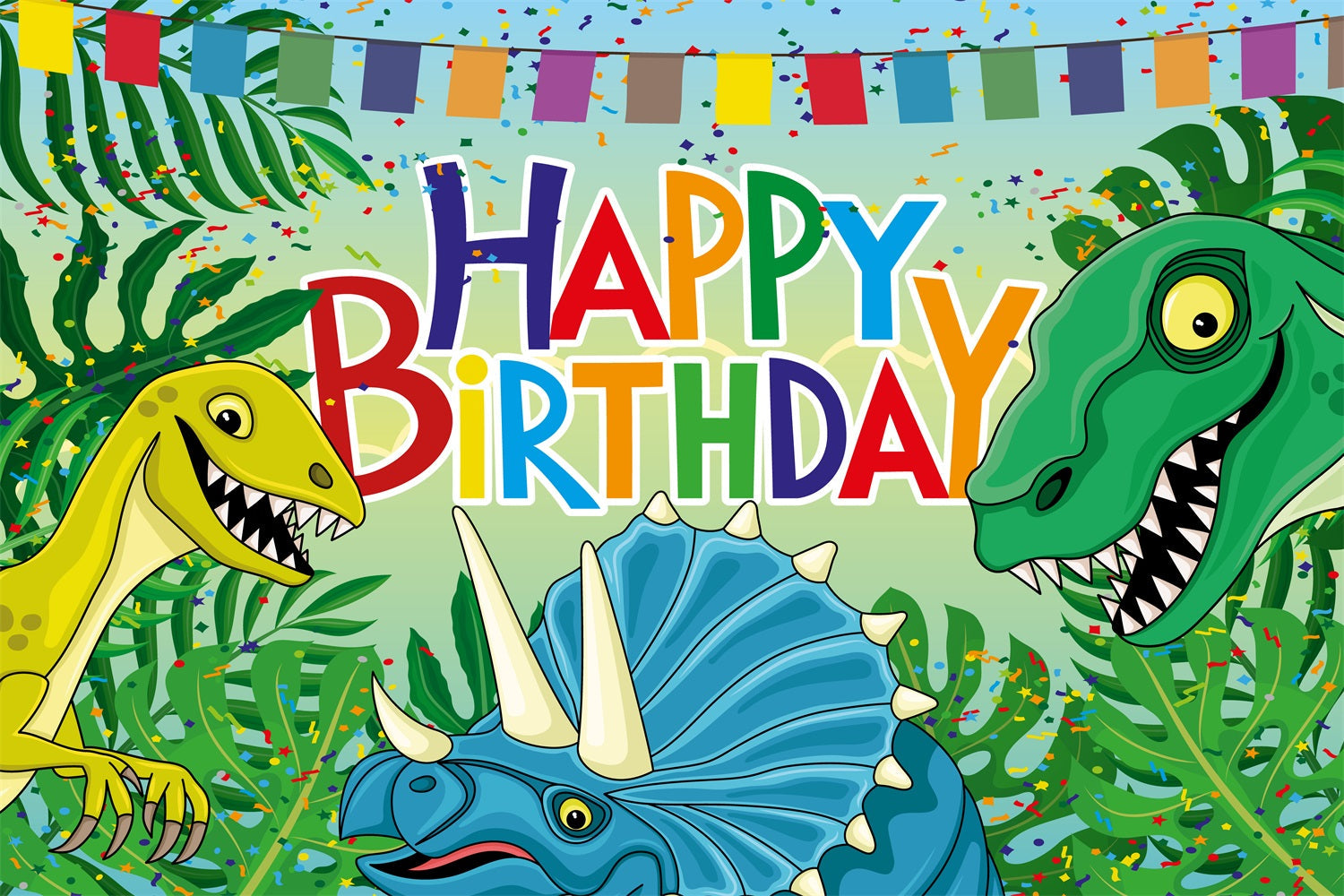 Personalized Birthday Backdrops Jurassic Dino Celebration Backdrop UK BRP2-208