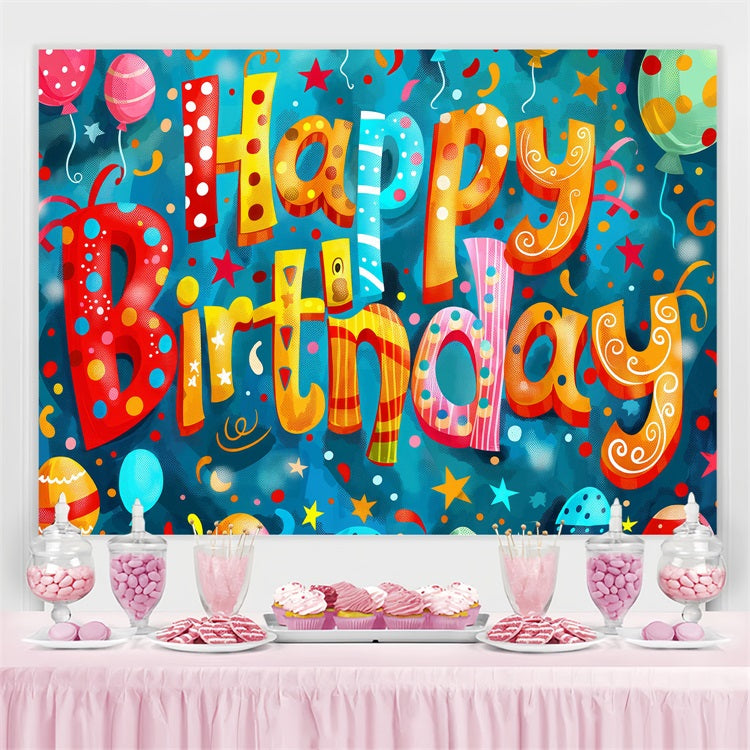 Custom Birthday Backdrops Festive Balloons Celebration Backdrop UK BRP2-209