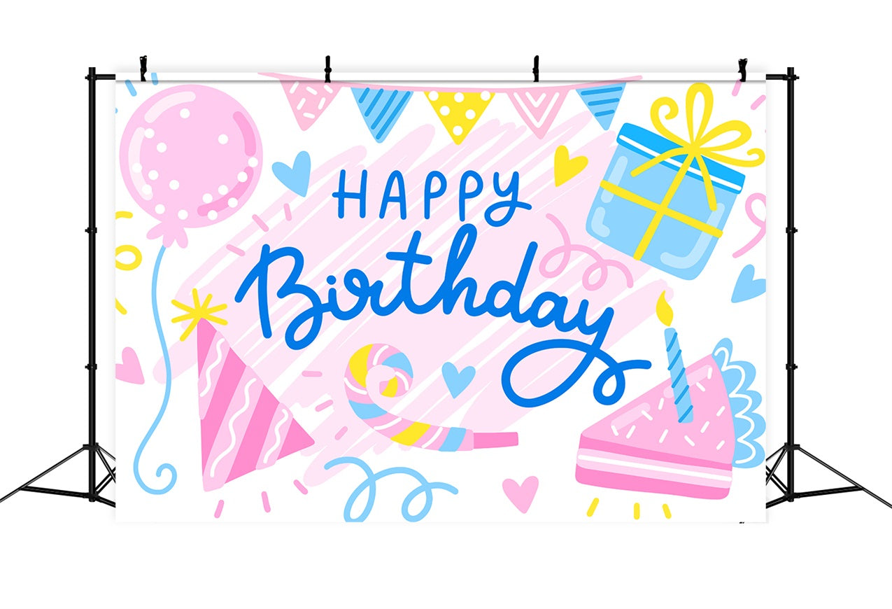 Personalized Backdrop For Birthday Sweet Cheerful Celebration Backdrop UK BRP2-213