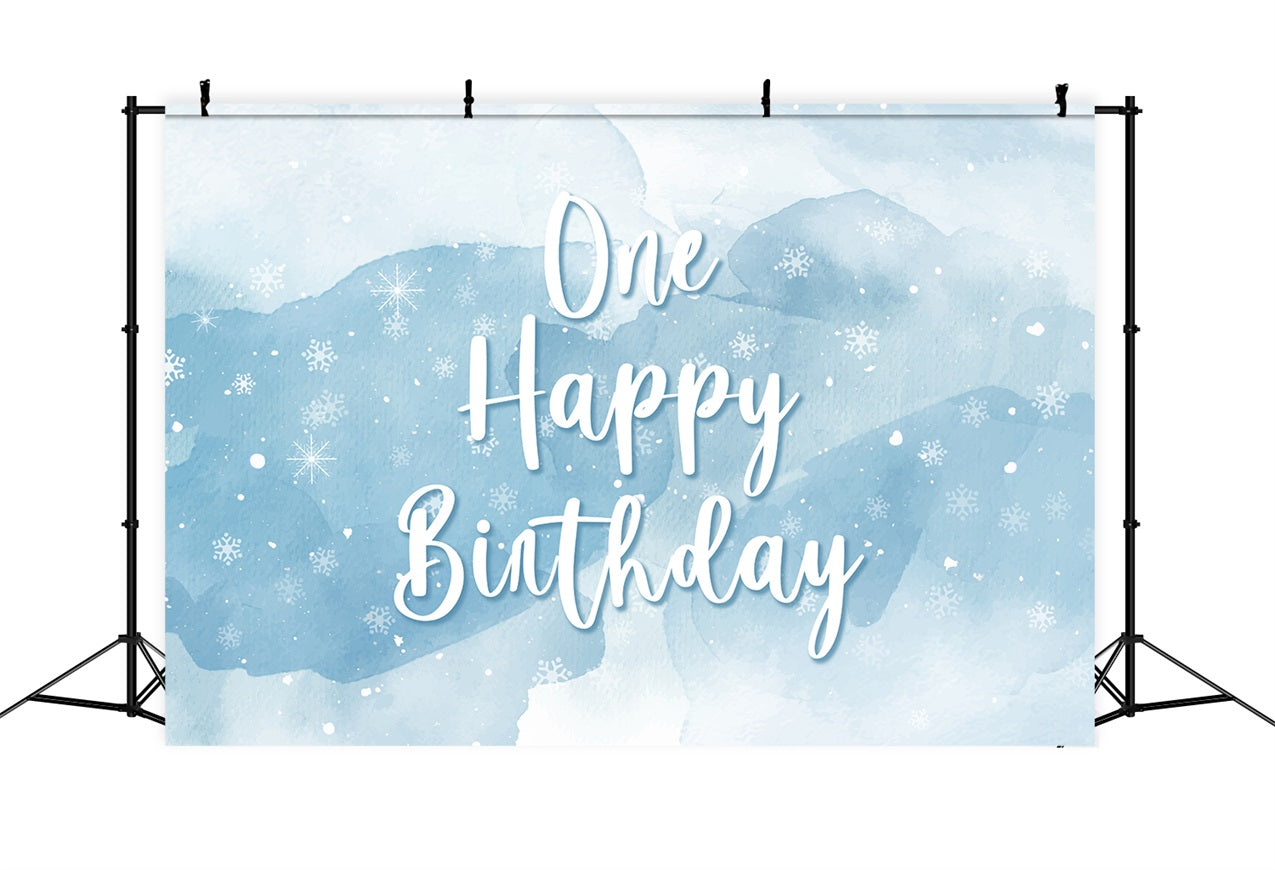 Personalised Birthday Backdrop 1st Frozen Snowy Celebration Backdrop UK BRP2-214