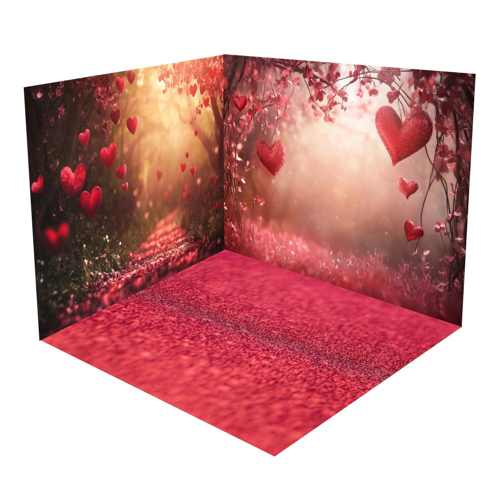 Dreamy Love Trail Valentine’s Glow Backdrop Room Set UK BRP2-3