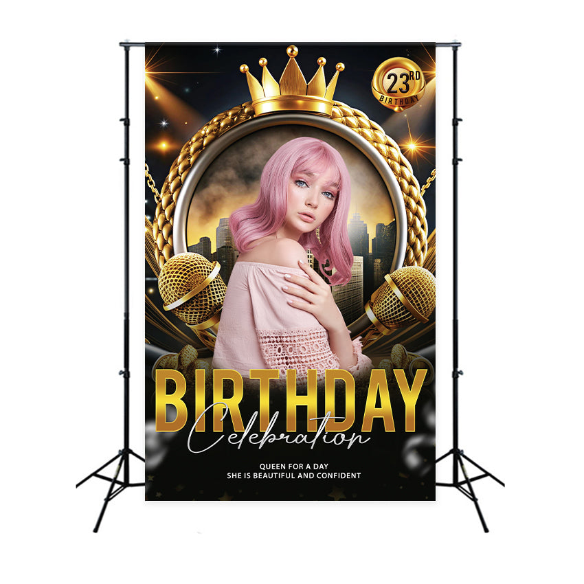 Customized Birthday Backdrop 23rd Crown Royal Celebration Backdrop UK BRP2-49