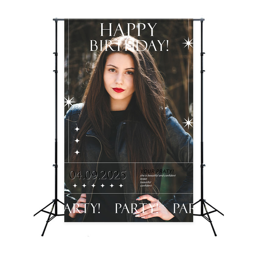 Custom Backdrop For Birthday Party Bold Confident Black Backdrop UK BRP2-54