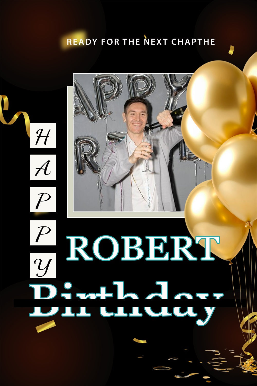 Personalized Backdrop Birthday Gold Balloon Party Backdrop UK BRP2-61