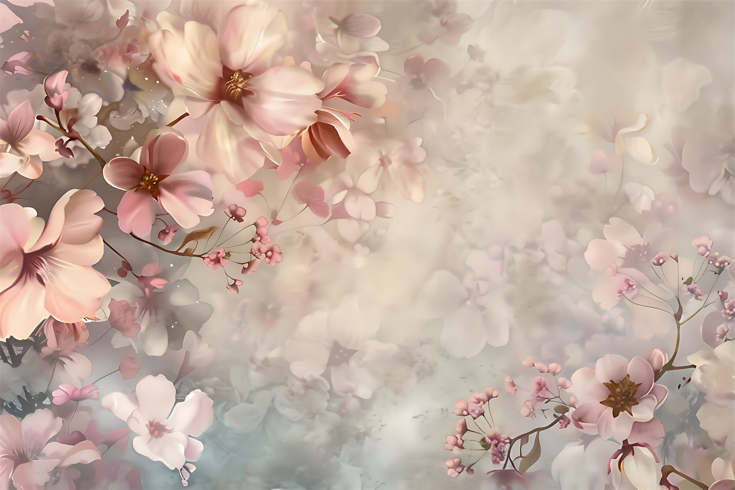 Floral Photography Backdrop Soft Blossom Mist Floral Backdrop UK BRP2-63