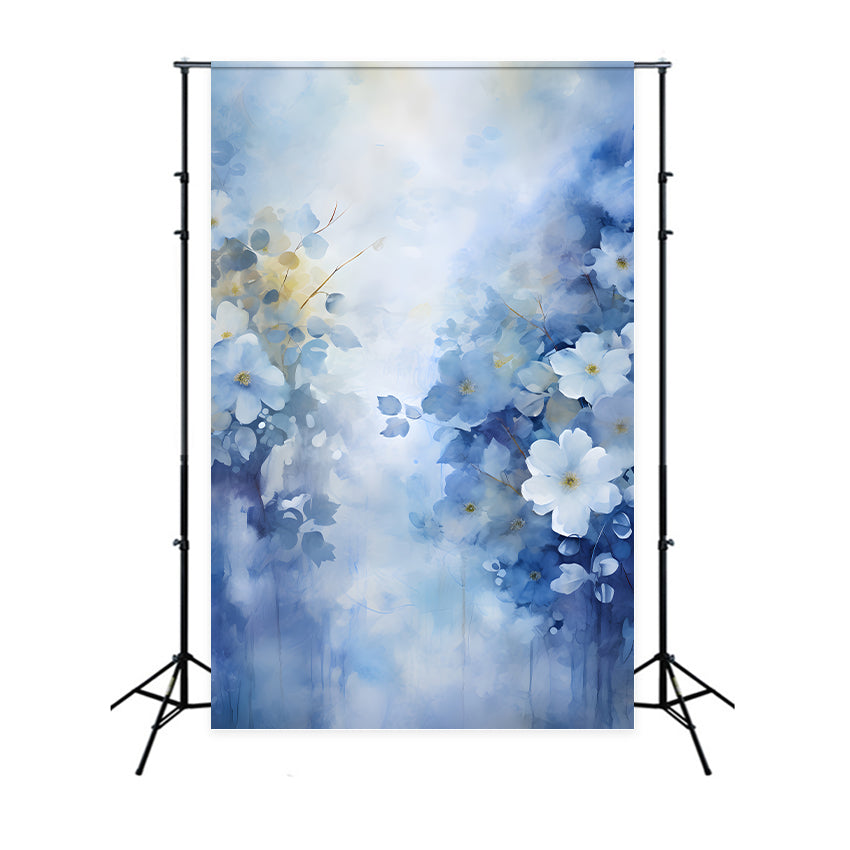 Floral Backdrops Photography Tranquil Blue Blossom Mist Backdrop UK BRP2-67