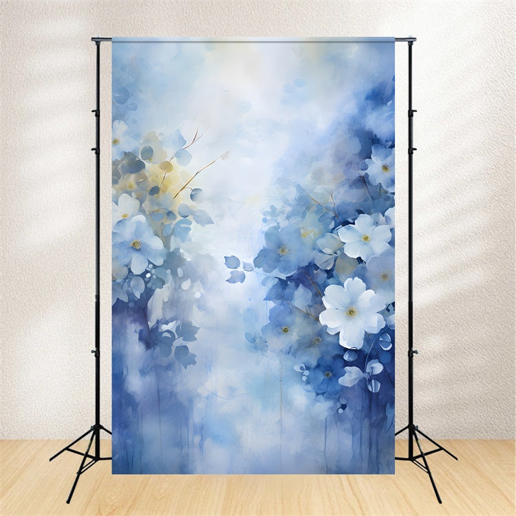 Floral Backdrops Photography Tranquil Blue Blossom Mist Backdrop UK BRP2-67