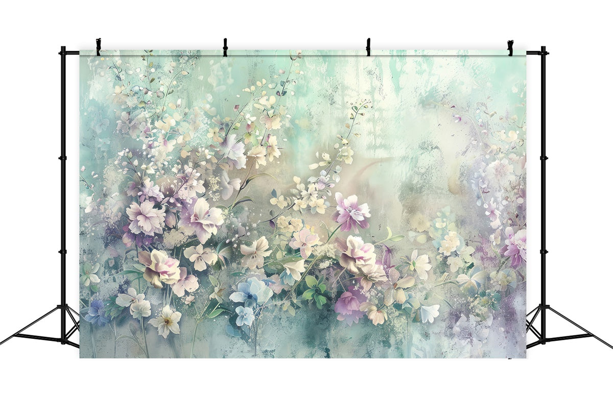 Floral Photo Backdrop Soft Watercolor Blooms Dreamy Backdrop UK BRP2-72