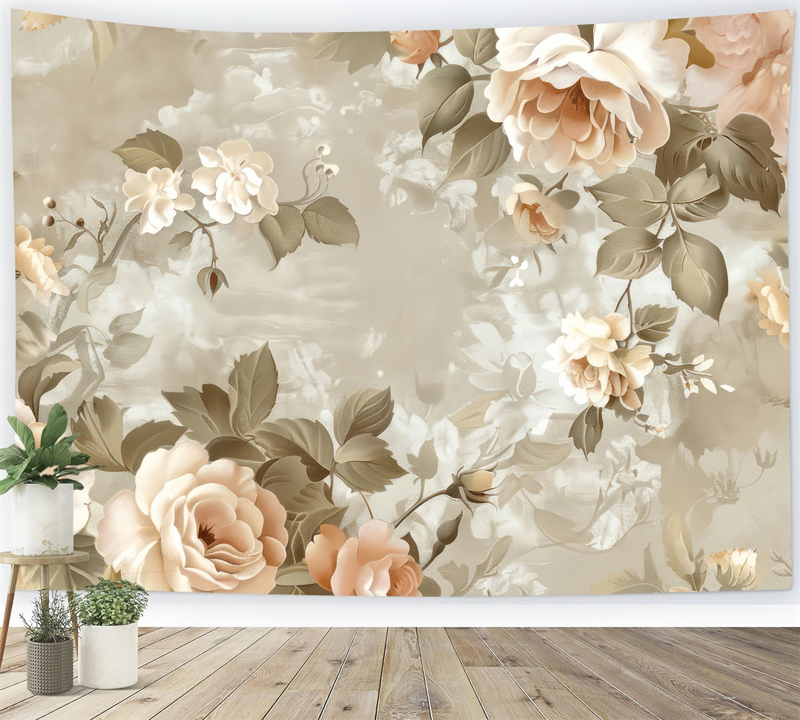 Floral Photography Backdrops Soft Vintage Rose Romantic Backdrop UK BRP2-73