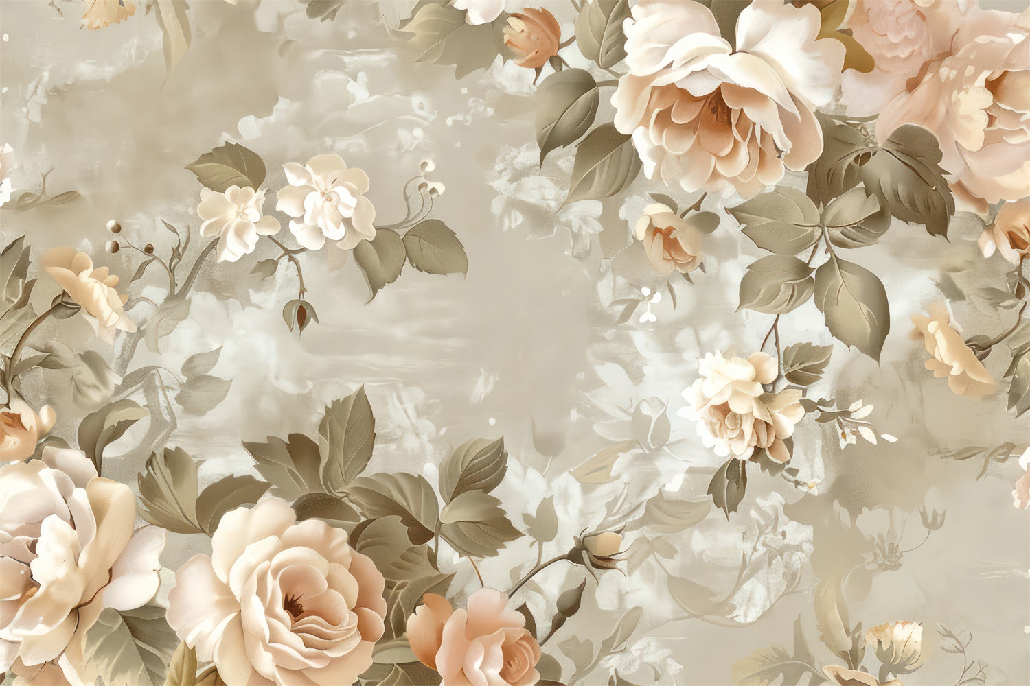 Floral Photography Backdrops Soft Vintage Rose Romantic Backdrop UK BRP2-73