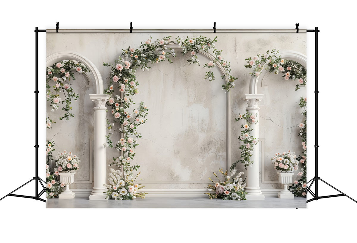 Flower Wall Backdrop Rustic Romance Floral Archway Backdrop UK BRP2-78