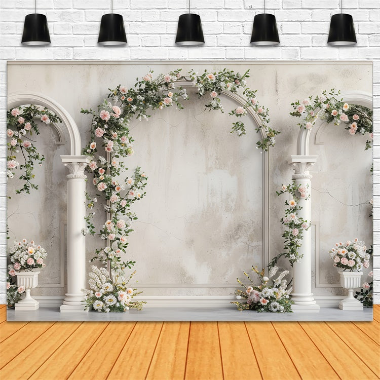 Flower Wall Backdrop Rustic Romance Floral Archway Backdrop UK BRP2-78