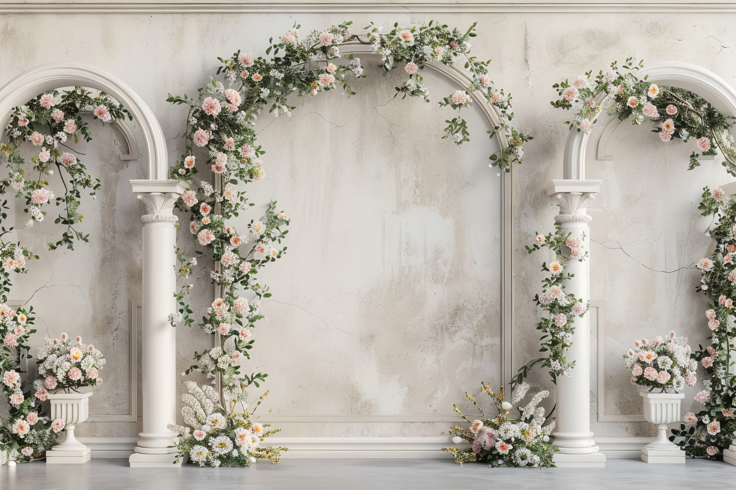 Flower Wall Backdrop Rustic Romance Floral Archway Backdrop UK BRP2-78