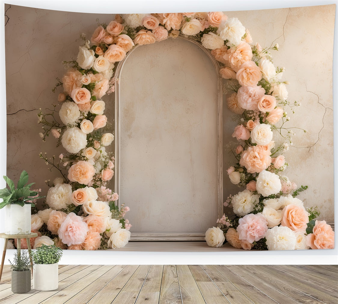 Floral Backdrop Photography Elegant Rose Arch Wedding Backdrop UK BRP2-79