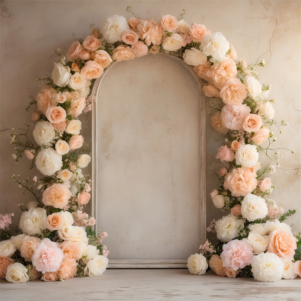 Floral Backdrop Photography Elegant Rose Arch Wedding Backdrop UK BRP2-79