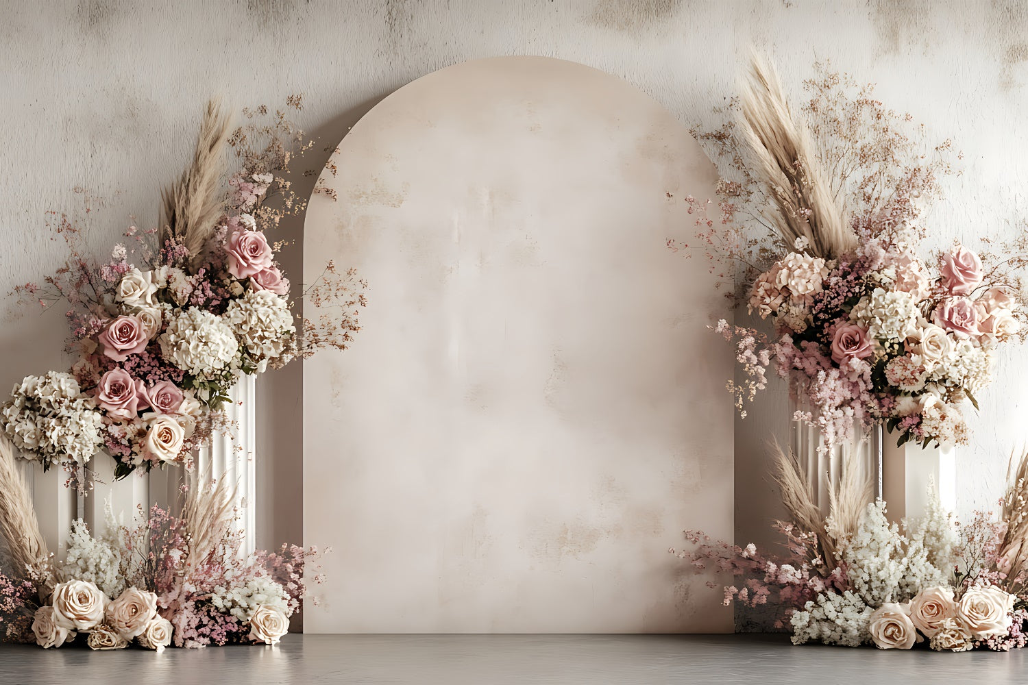 Floral Photography Backdrop Elegant Pink Floral Archway Backdrop UK BRP2-80