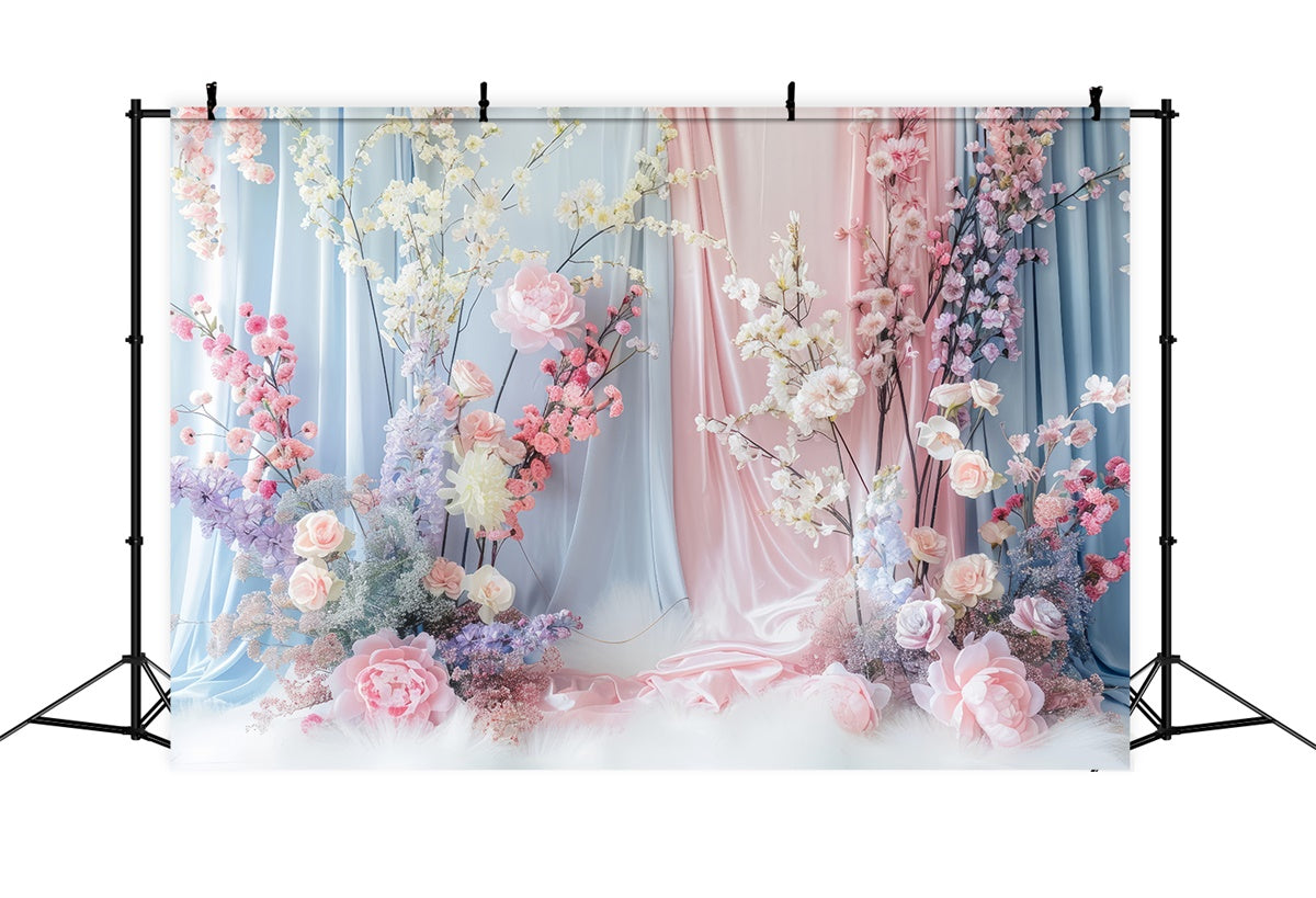 Flower Photo Backdrop Soft Pastel Floral Elegance Backdrop UK BRP2-85