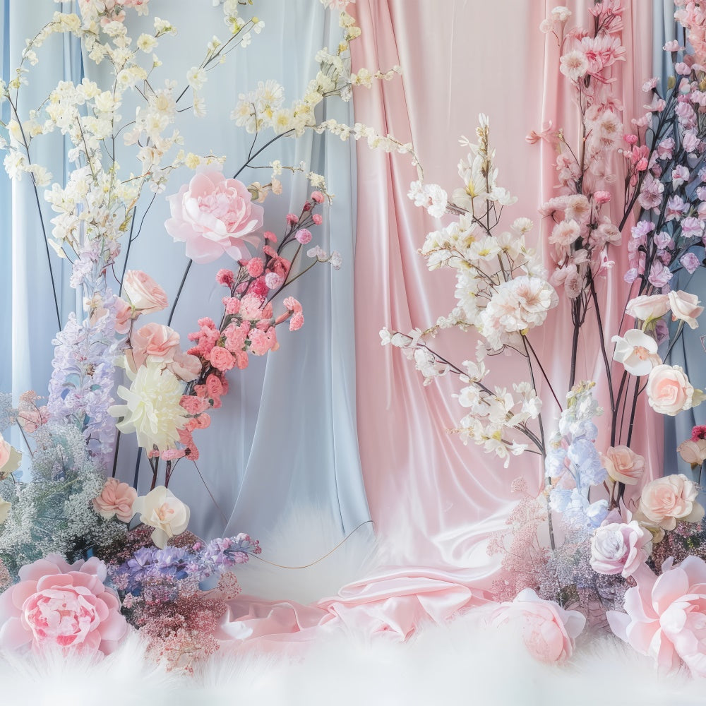 Flower Photo Backdrop Soft Pastel Floral Elegance Backdrop UK BRP2-85