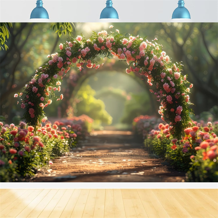 Flower Photography Backdrop Spring Bloom Floral Path Backdrop UK BRP2-86