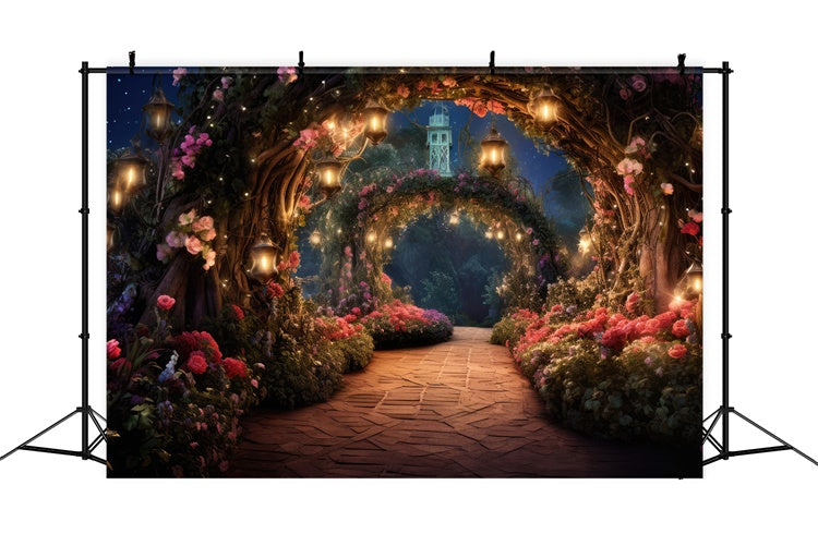 Floral Backdrop Dreamy Floral Tunnel Lantern Backdrop UK BRP2-89