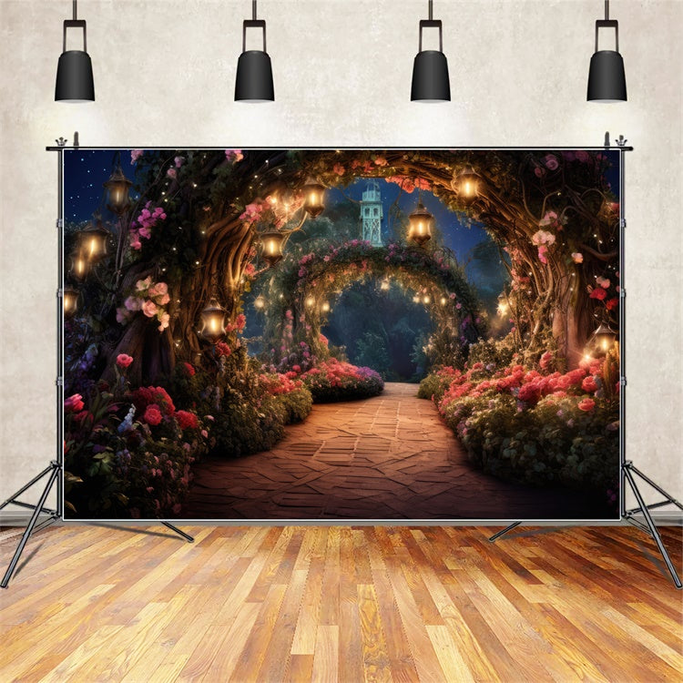 Floral Backdrop Dreamy Floral Tunnel Lantern Backdrop UK BRP2-89