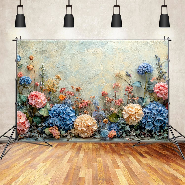 Flower Wall Backdrop Romantic Hydrangea Arrangement Backdrop UK BRP2-97